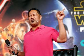 Jay Laga'aia at an event for Star Wars: Episode VII - The Force Awakens (2015)