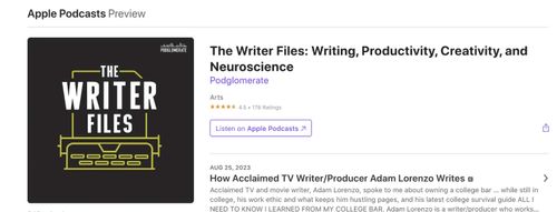 Adam Lorenzo is a guest - The Writer Files - Promoting his debut book 