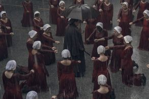 Elisabeth Moss, Ann Dowd, Nina Kiri, and Bahia Watson in The Handmaid's Tale (2017)