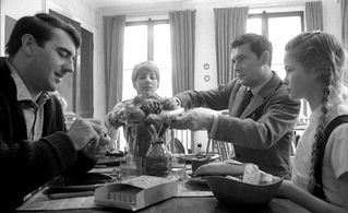 Ursula Kubler, Bernard Noël, and Maurice Ronet in The Fire Within (1963)