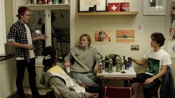 Sacha Kleber Nyiligira, Marlon Valdés Langeland, Tarjei Sandvik Moe, and David Stakston in Skam (2015)