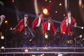 Tristan Ianiero, Sage Rosen, Lev Cameron, Artyon Celestine, John Talan Church, and Jake Monreal in Dancing with the Star