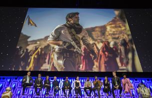 Anthony Daniels, Billy Dee Williams, Kathleen Kennedy, J.J. Abrams, Stephen Colbert, Hassan Taj, Oscar Isaac, Brian Herr