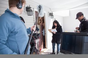 Michalina Scorzelli Directing The New Weapon. Nothing but smiles, even just checking the shot list.