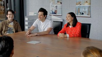 Matthew Bohrer, Ben Schwartz, and Greta Jung in Modern Family