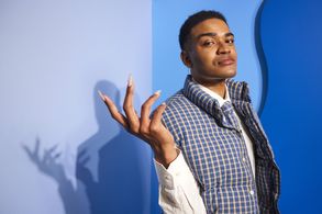 Owen Thiele at an event for Theater Camp (2023)