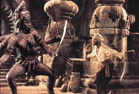 John Phillip Law and Ferdinando Poggi in The Golden Voyage of Sinbad (1973)