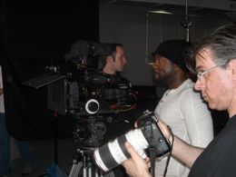 Kevin Arbouet on the set of Portraits in Dramatic Time