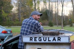Christopher Bihrle on the set of 