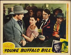 Roy Rogers, Silver Tip Baker, Trevor Bardette, Steve Pendleton, and Estelita Zarco in Young Buffalo Bill (1940)