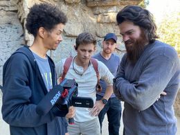 Michael DeCamp, Nate Lyles, Joseph Ray Santos, and Brandin Elmore in Uncharted: Map Quest (2021)