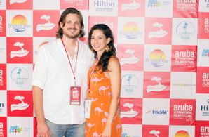 Marq Evans with wife Angela at the Aruba International Film Festival.