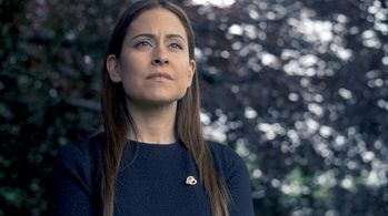 Lisann Valentin in a screen still from the short film 