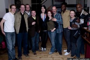 Mark Anthony Brighton, Noel Fielding and the cast of The Tin Horizon.