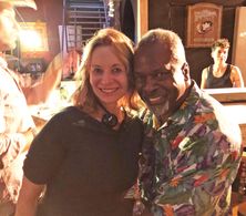 On set with Kim Estes. TAKE MY HEART.