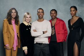 Minnie Driver, Lucy Boynton, Kelvin Harrison Jr., and Stefani Robinson at an event for Chevalier (2022)