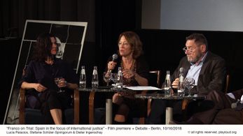 Stefanie Schüler-Springorum, Dieter Ingenschay, and Lucía Palacios at an event for Franco on Trial: Spain in the focus o