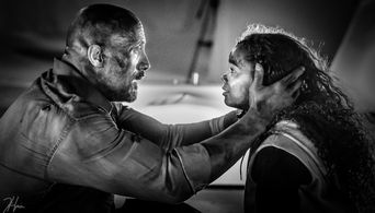 Dwayne Johnson and McKenna Roberts in Skyscraper (2018)