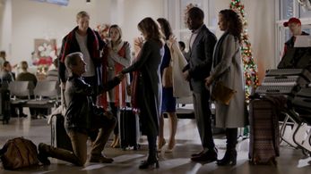 Danny Glover, Dermot Mulroney, Kirsten Zien, and Kimberly Williams-Paisley in The Christmas Train (2017)