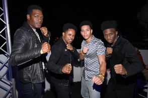 Walter Jones, Jason R. Moore, Dominic Goodman, and Christopher Ammanuel at an event for Bodies Bodies Bodies (2022)