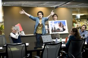 Eric McCormack, Monica Potter, Geoffrey Arend, Mike Damus, and Sarah Clarke in Trust Me (2009)