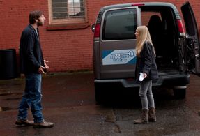 Joel David Moore and Amanda Seyfried in Gone (2012)