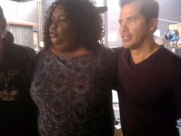 on the set of KINGS OF VAN NUYS with John Leguizamo