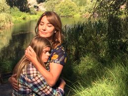 Kirsten Robek and Lauren filming Alma's Pond