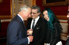 Administering the a royal head-butt to H.R.H. Prince Charle.