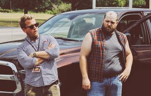 Spencer T. Folmar and long time friend, Nicholas Jon Coble, on set of 
