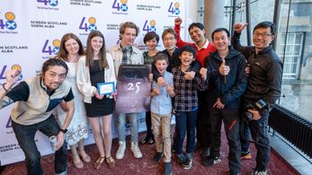 Crew and cast at the 48-hour Film Challenge awards party.