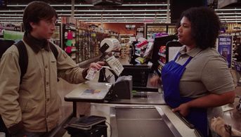 Jannette Sepwa and Skyler Gisondo on set 