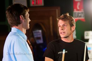 Behind the scenes shot while cameras were rolling - Joy Boyd and Ben on 