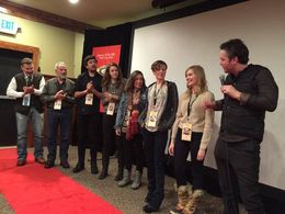Q & A session for Birds of Neptune at Slamdance Film Festival. L to R: AD Todd Robinson, Art Dir. Greg McMickle, Actor K