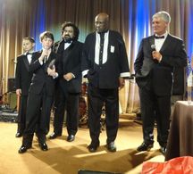 Oscar-Emmy-Golden Globe Winner, Louis Gossett Jr. presents the top Cinerockom Diamond Young Actors Award to Christian Go