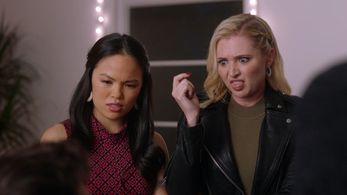 Katherine Bailess and Nikki SooHoo in A Date by Christmas Eve (2019)