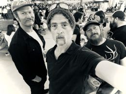 Connor Tillman, John Ales, Andrew Hyatt on the set of 'The Blind'