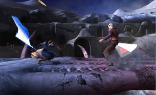 Corey Burton, Mat Lucas, and Matt Lanter in Star Wars: The Clone Wars: Lightsaber Duels (2008)
