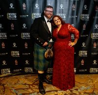 Producers D.K. and Katherine Johnston with Tri-Seven Pictures at the 2016 Beverly Hills Film Festival Awards Gala.