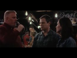 Still of Dave Sokolowski, Matt Damon and Kristen Wiig on the set of Downsizing (2017)