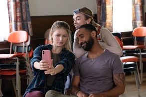 Philemon Chambers and Alexandra Beaton and Madison Bridges in Single All The Way