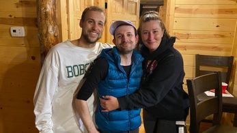 Matt Maynard, Parker Brennon, and Victoria McDevitt on set for ' Hauntology'