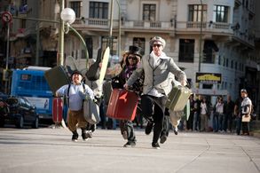 Jason 'Wee Man' Acuña, Dave England, Bam Margera, Ehren McGhehey, and Chris Pontius in Jackass 3.5 (2011)