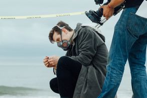 Conor William Wright on the set of Grey Dog