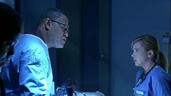 Laurence Fishburne and Shelli Bergh in CSI: Crime Scene Investigation (2000)