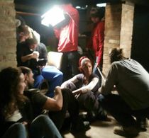 On set for The Shelter