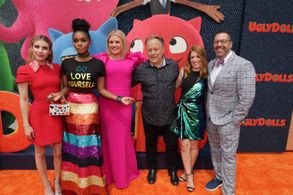 Kelly Asbury, Christopher Lennertz, Emma Roberts, Alison Peck, Kelly Clarkson, and Janelle Monáe at an event for UglyDol