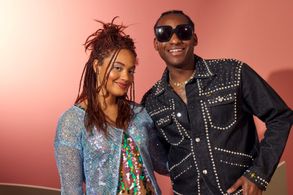 Kiersey Clemons and Leon Bridges at an event for The Young Wife (2023)