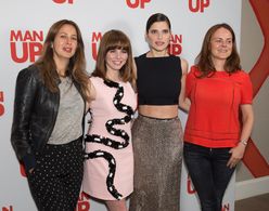 Nira Park, Lake Bell, Ophelia Lovibond, and Tess Morris at an event for Man Up (2015)