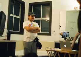 Samuel Vargas at the set of “There’s Someone In The House.”